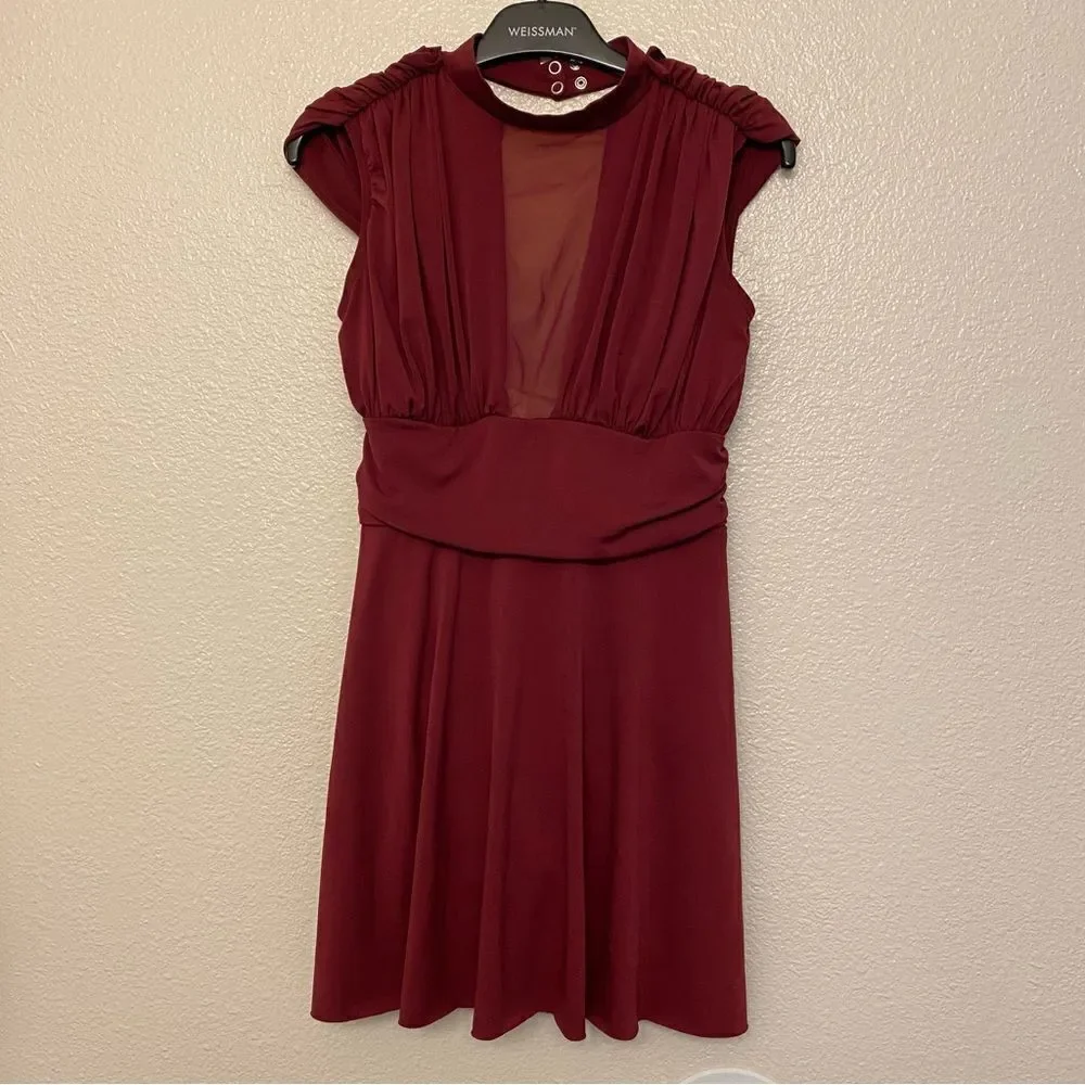 WEISSMAN Dance Costume burgundy red stretch Backing Down 11314 Child LC